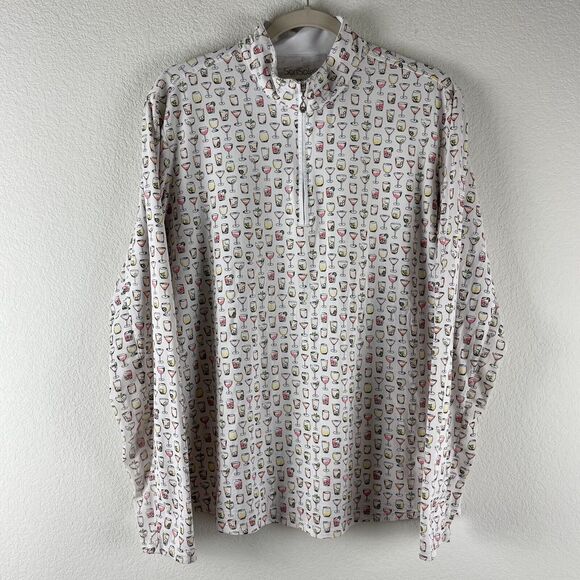SanSoleil Golf Pullover Womens XXL Printed 1/4 Zip Cocktail UPF 50 Cooling - Picture 1 of 12